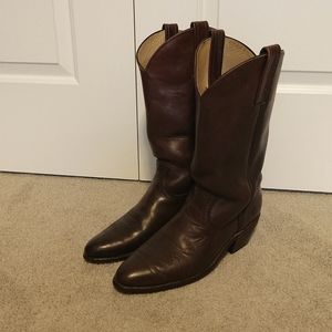 Vintage Men's Frye Cowboy Boots Brown Made in USA #2350 Size 12 B ships free!